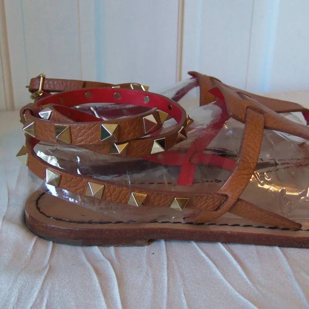 Valentino Garavani Rockstud Thong Wrap Sandals sz 41 - Picture 7 of 16